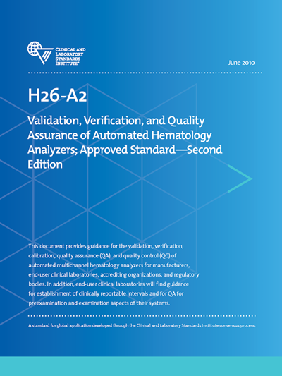 Validation, Verification, and Quality Assurance of Automated Hematology Analyzers, 2nd Edition