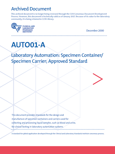 Laboratory Automation: Specimen Container/Specimen Carrier, 1st Edition